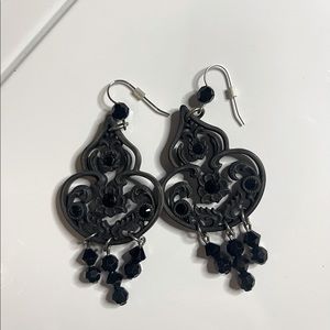 Tarina Tarantino- black “palace” earrings. Black pair for sale
